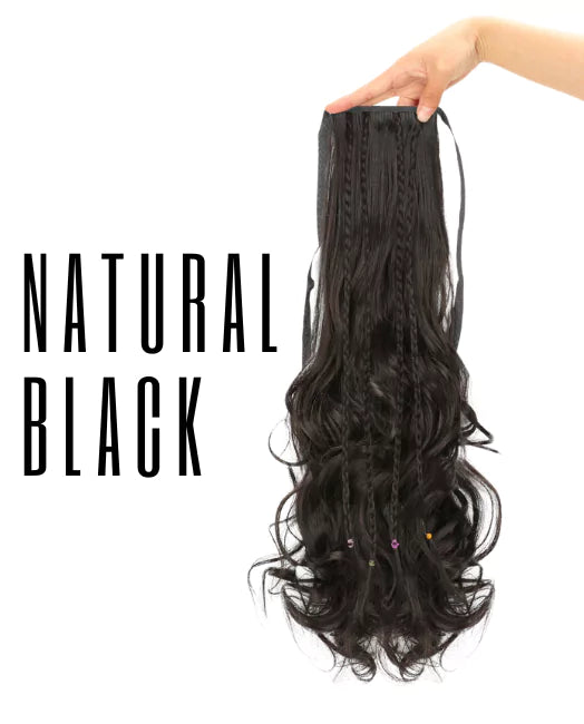 BRAID WAVY CLIP IN PONYTAIL