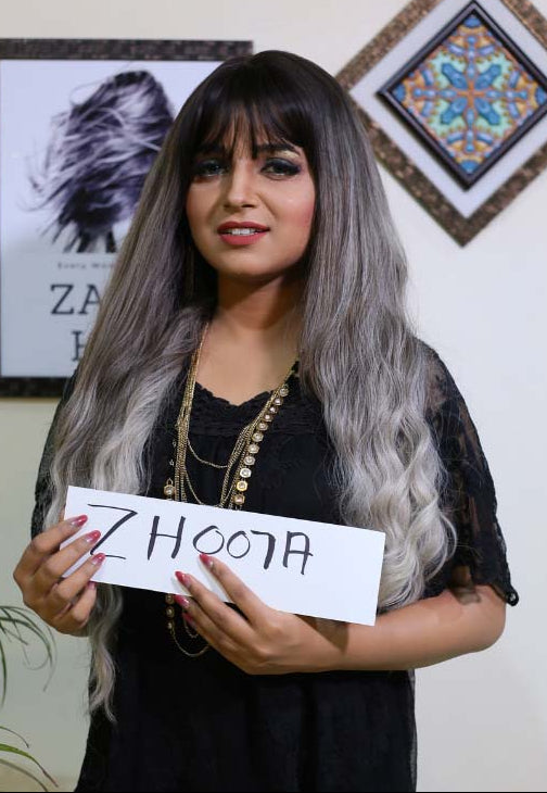 BLOND OMBER LONG CURLY BANGS WIG